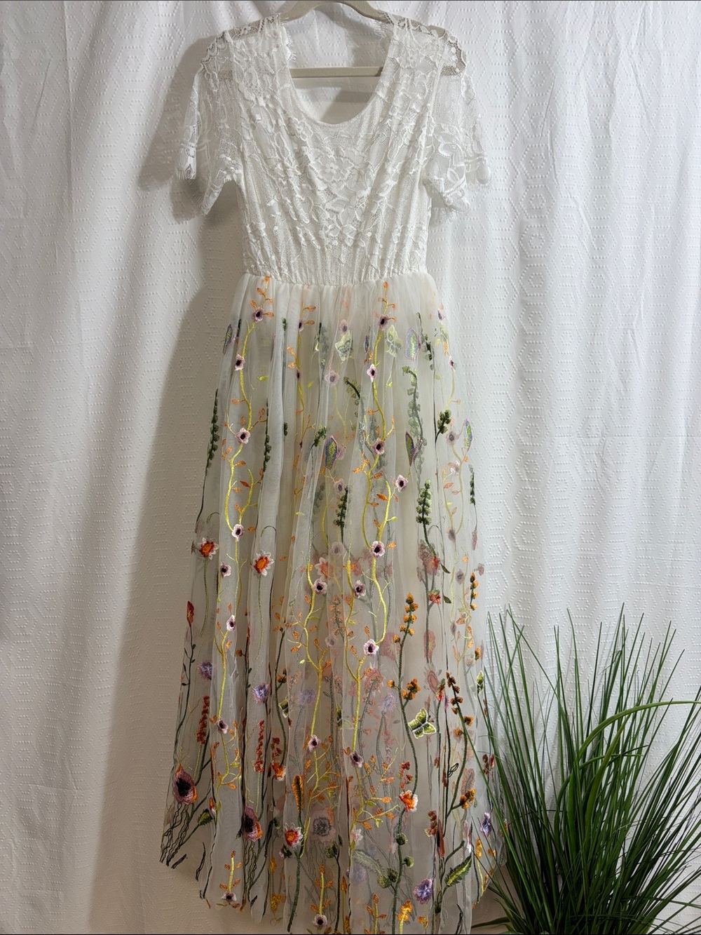 Handmade floral girls dress tule lace